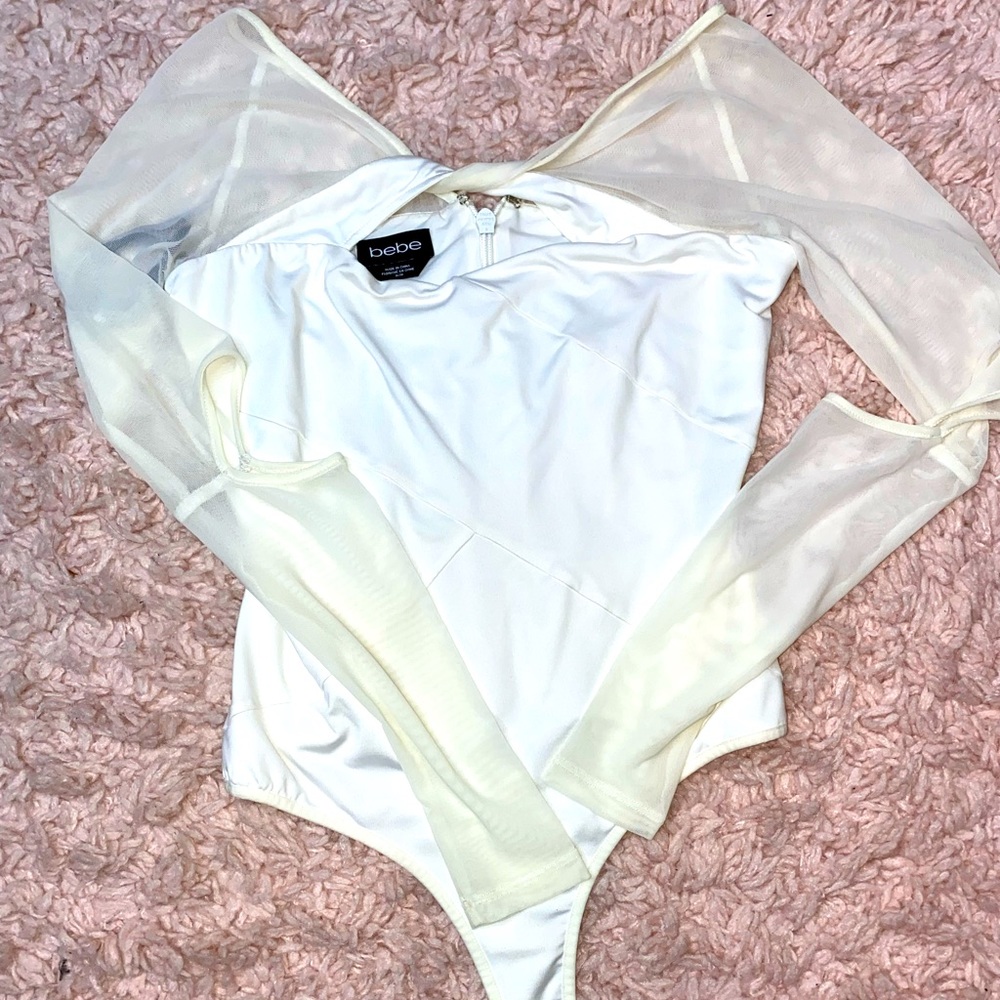 Bebe White Bodysuit